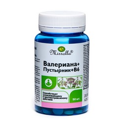 Валериана и Пустырник Mirrolla b6, 50 шт.
