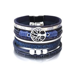 Браслет, жемчуг swarovski, кожа, сталь, ALBW85с
