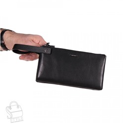Клатч мужской кожаный 20935 black Pratero