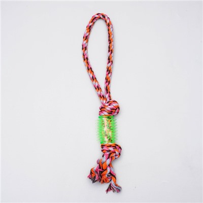 Игрушка канатная «Канат с зубочисткой», тренировочная, до 80 г, до 40 см, МИКС