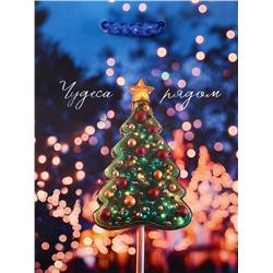 Пакет подарочный новогодний ламинированный, «Чудеса рядом», 11.5×6.5×14.5 см