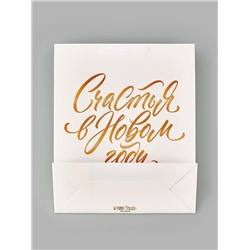 Пакет подарочный «Новогодние снежинки», 29×24×9 см, тиснение, конгрев, 3D-эффект