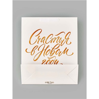 Пакет подарочный «Новогодние снежинки», 29×24×9 см, тиснение, конгрев, 3D-эффект