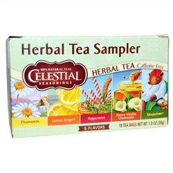 Celestial Seasonings, набор травяных чаев, без кофеина, 5 вкусов, 18 чайных пакетиков, 30 г (1,0 унция)