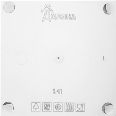 Контейнер для хранения еды Доляна, пищевой, 400 мл, пластик, прозрачный, крышка синяя