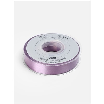 Лента атласная TEIRA, двухсторонняя, 20 мм, 25±1 м, сиреневая №0434