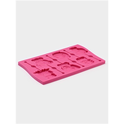 Форма для леденцов Доляна «Звери», силикон, 27.5×16.5 см, 6 ячеек (6.4×6.4), с палочками, МИКС