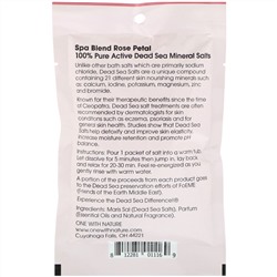 One with Nature, Dead Sea Spa, минеральные соли, смесь для спа, с запахом лепестков розы, 70 г