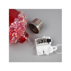 Ёлочный шар «Жёлудь красный», 12×7 см, 4 LED, от батареек, свечение тёплое белое