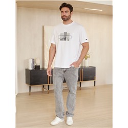 Свободная футболка  с авторским принтом