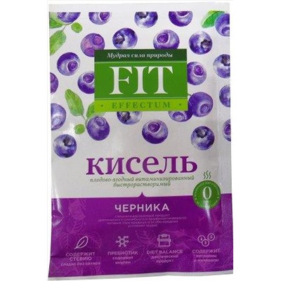 Кисель FIT EFFECTUM "Черника" б/р пакет-саше 30г ЭКОПРОДУКТЫ, 1187220
