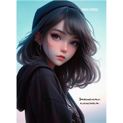 Записная книжка А7 64л клетка "ДЕВУШКА В ШАПКЕ" 64-1683 Проф-Пресс