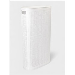 Плетёная корзина для белья с крышкой «Лён», 60 л, 43×20×80 см, белая