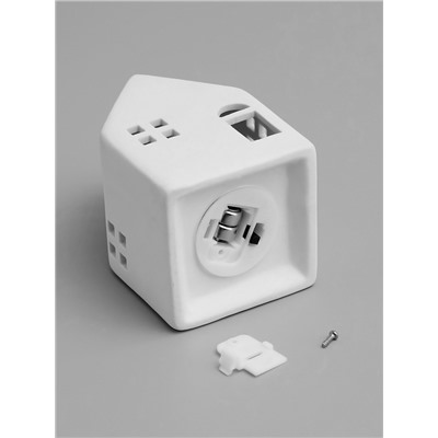 Светодиодная фигура «Дом» 6×6×9.5 см, 1 LED, керамика, от батареек LR44×2, свечение тёплое белое