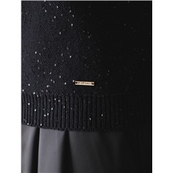 Джемпер поло с застежкой на пуговицы из хлопковой пряжи с пайетками