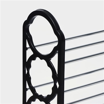 Обувница Доляна, 4 яруса, 42×19×58 см, чёрная