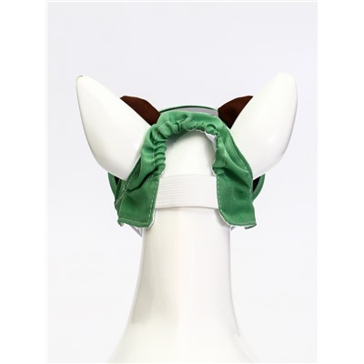 Кепка для животных, размер M, ОГ 32-39 см, высота 10 см, зелёная