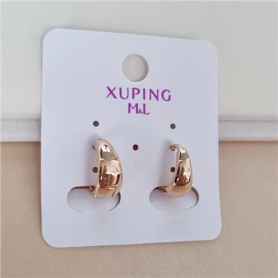 Серьги конго круглые коллекция "Xuping ML" покрытие позолота, арт.101.247