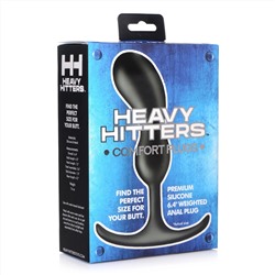 Черный массажер простаты с утяжелителями Premium Silicone Weighted Prostate Plug Medium - 16,3 см.