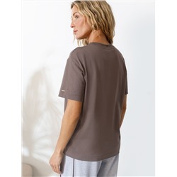 Свободная футболка с принтом из премиального хлопка с эластаном