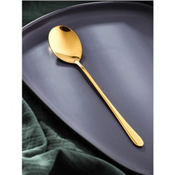 Ложка столовая Magistro Elegance, длина 21 см, толщина 2 мм, нержавеющая сталь, золотистая