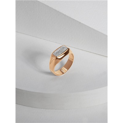 Печатка из золочёного серебра с алмазной огранкой 925 пробы ПЗ-3-003