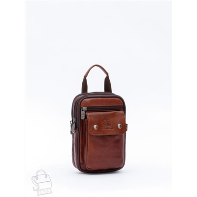 Сумка мужская кожаная 3131 brown Fuzhiniao в Новосибирске