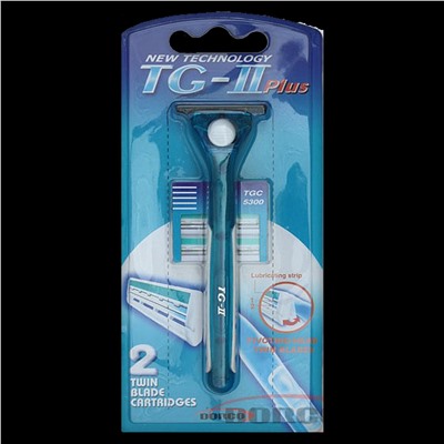 Станок для бритья DORCO TG-II Plus (+ 2 кассеты), система с 2 лезвиями (аналог Джиллетт(ʤɪˈlet) Слалом), TGC-5300
