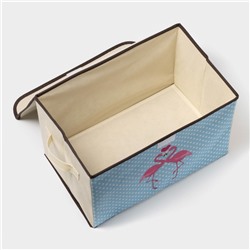 Короб стеллажный для хранения с крышкой «Фламинго», 39×25×25 см, бежевый