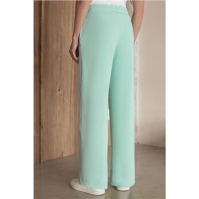 Прямые трикотажные брюки на резинке из футера двухнитки эластичные VILATTE, 1228113