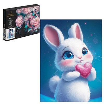 Картина по номерам 15х20 см "ВЛЮБЛЕННЫЙ ЗАЙЧИК" живопись с красками и кистью 71237 Феникс