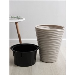 Кашпо для цветов со вставкой IDEA «Дюна», 19.5 л, пластик, кремовый