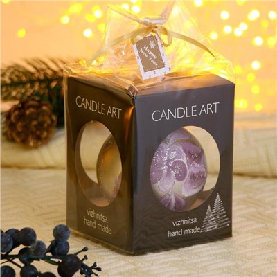 Ёлочный шар d=8 см «Цветочный блеск» ручная роспись