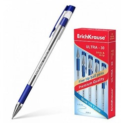 Ручка шариковая ULTRA-30 Stick&Grip Classic, Super Glide Technology синяя 0.7мм 19613 ErichKrause