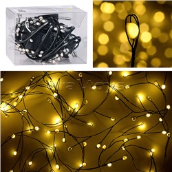 Электрогирлянда Мишура, 3м, 100 ламп, цветная, зеленый провод