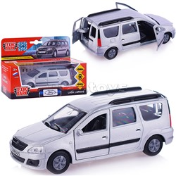 Машина металл Lada Largus 12 см, (двери, багаж., сереб.,) инерц., в коробке