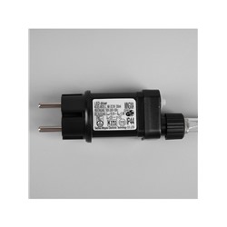 Гирлянда «Мишура» 20 м роса, IP44, серебристая нить, 600 LED, 8 режимов, свечение мульти, 18 В