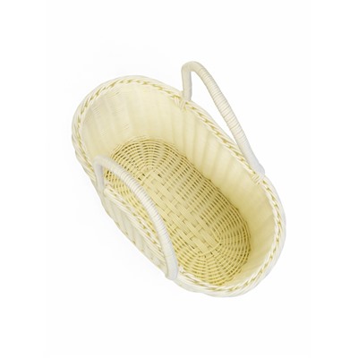 Корзина плетёная для хранения, 37×20.5×36 см, ручка h=17 см, белая