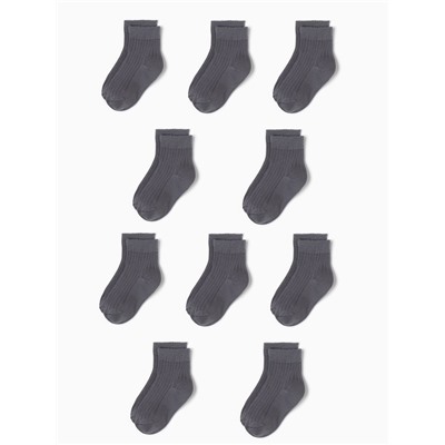 Носки детские Крошка Я BASIC LINE, набор 10 пар, 10-12 см, темно-серый