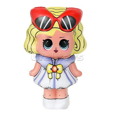 Игрушка - антистресс "Сквиш малыш" "Девочка с желтыми волосами" флоупак, Супер Жим