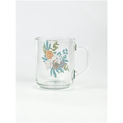 Кружка новогодняя стеклянная «Новогодний букет», 200 мл