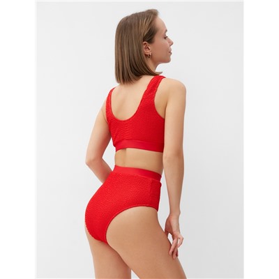 Купальник раздельный фактурный с топом женский MINAKU, размер 42, красный