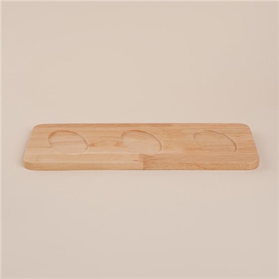 Банки для сыпучих SL Home «Тренто», 150 мл, набор 3 шт., с ложками, на деревянной подставке, фарфор, белые