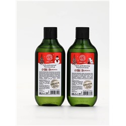 Подарочный набор новогодний: гель для душа, пена для ванны и мочалка, URAL LAB