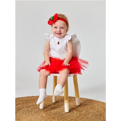 Набор для фотосессии «Крошка Я. Праздничный»: юбка и повязка на голову, красный, рост 62-86