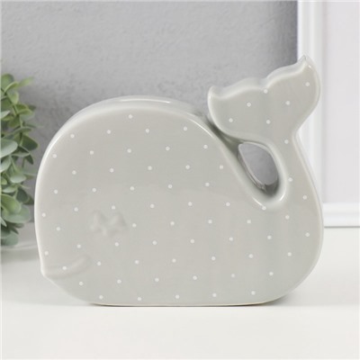 Копилка для денег «Китёнок в горох», керамика, серый, 21.5×5.2×18.2 см