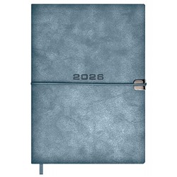 Ежедневник 2026 г. А5 352 стр. 70277 "ТИВОЛИ ГЛОСС ГОЛУБОЙ. #ДУМАЙ КАК МИЛЛИАРДЕР" кожзам застёжка-резинка Феникс