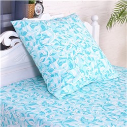 Постельное бельё 1.5-спальное «Атра. Вьюнок» бирюзовый, бязь