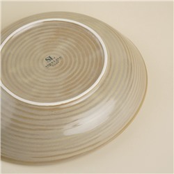 Тарелка глубокая SL Home «Песчаный бриз», 1.3 л, 26×24×6 см, фарфор, бежевая