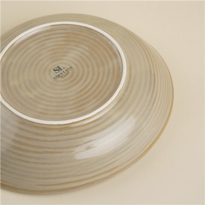 Тарелка глубокая SL Home «Песчаный бриз», 1.3 л, 26×24×6 см, фарфор, бежевая